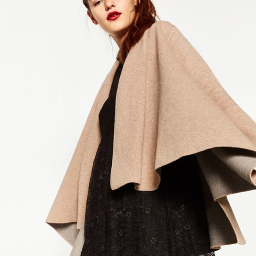 Zara Knit Waterfall Tan Open Cardigan